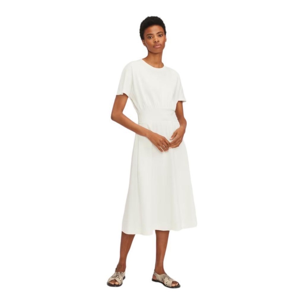 Everlane Organic Cotton Midi Dress Scandi Minimalist Quiet Lux Capsule Sleeve